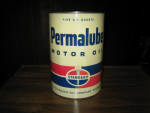 Standard Permalube Motor Oil 5 quart round can, couple of very minor side seam dings, EMPTY, $195.  