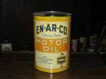 En-Ar-Co 5 Motor Oil 5 quart can, a couple of minor dings, paint is in very good shape, RARE size.  [SOLD]  
