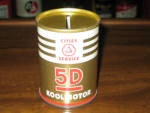 Cities Service 5D Koolmotor gold, red and white bank, $53.  