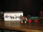 Amoco Standard Oil Company Red Crown Gasoline horse drawn tanker bank, with original box, $45.  