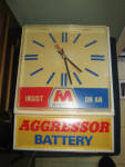 Marathon Aggressor Battery clock, motor works well and fluorescent tube replaced recently, $325. 