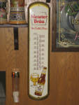 Meister Brau original thermometer 1940s, 36 inches x 8 inches, few minor scrapes. [SOLD] 
