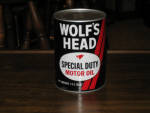 Wolf's Head Special Duty Motor Oil composite quart can, $54.  