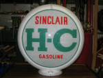 Sinclair H-C Gasoline globe, [Sinclair Oil Corp., Chicago/New York], on original capco body, excellent condition, $565. 