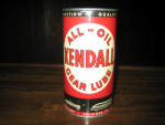 Kendall All-Oil Gear Lube, 1 pound, empty, c.1940, $70.