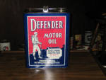 Defender Motor Oil 2 gallon can, good overall condition, $375. 