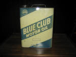 Cities Service Blue Club Motor Oil, 1951, 2 gallon, some paint fading, mostly on one of the narrow sides. [SOLD] 