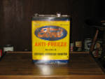 Ford Anti-Freeze M-1186-B 1 gal can, some paint discoloration, slightl rust on bottom underneath can, rare can, $225.  