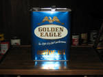 Golden Eagle Motor Oil 2 gallon can, (has a couple of small dings on back side and some minor paint discoloration).  [SOLD]  