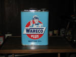 Wareco Plus Motor Oil 2 gallon can, (some paint blemish on bottom of back side), VERY SCARCE.  [SOLD]