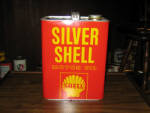 Silver Shell Motor Oil 2 gallon can, very good to excellent condition. [SOLD] 