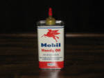 Mobil Handy Oil, 2 transition logos, 4 oz., FULL, $46.