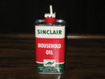 SInclair Household Oil, old logo, narrow white top, 4 oz., FULL, $59.