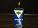 Sunoco Household Oil, lighter yellow font in blue triangle, 4 oz., three-fourths FULL,  $54.
