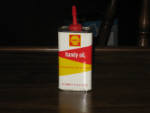 Shell Handy Oil with red and gold logo border, FULL, vintage, $42. 