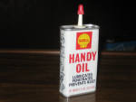Shell Household Oil tin with pictured tools on side 4 oz., $52. 