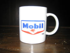 Mobil logo of 1955, porcelain mug, MINT.  [SOLD]  