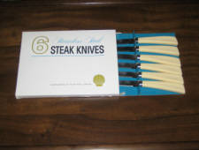 Shell Stainless Steel Steak Knives premium, set of 6, N.O.S, $29.  