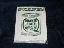 Quaker State Motor Oil travel tissue pack, mint, $9.  