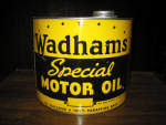 Wadhams Special Motor Oil, 2.5 gallons, mid-1930s, paint in very good shape, only minor scratches.  [SOLD]