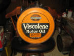 Viscolene Motor Oil 5 gallon drum, some minor paint blemishes on back side, very rare.  [SOLD]  