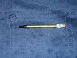 Quaker State Motor Oil can eraser top mechanical pencil, shorter version, 1950s, near MINT, $30.  