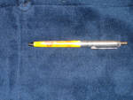 Shell yellow and silver ballpoint pen, 1950s, $15.  