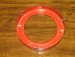 ORIGINAL Steel 6 inch Gas Pump Globe Holder, original red finish.  [SOLD]  
