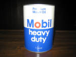 Mobil Heavy Duty Premium Motor Oil, composite, excellent cond., empty, $29.