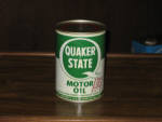 Quaker State quart tin, metal, full, $27.50. 