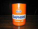 Gulf Sapphire Motor Oil, composite, excellent cond., full. [SOLD] 