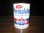 Standard New Permalube Motor Oil, excellent cond., empty, $69. 