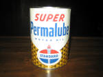 Standard Super Permalube Motor Oil, excellent cond., empty., $69. 