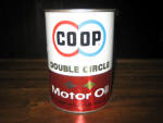 COOP Double Circle Motor Oil, c.1969, composite, FULL, $69. 