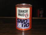 Quaker Maid Sno&Go motor oil, quart, FULL, scarce, $75.  
