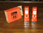 Phillips 66 and Phillips 66 Ethyl Salt & Pepper shakers with original box with tattered box flaps, $195. 