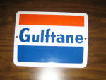 Gulftane original porcelain pump plate, 8.5 inches x 11.25 inches, $325. 