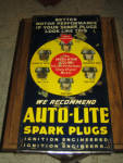 Auto-Lite Spark Plugs vertical tin sign, 11 inches x 23.25 inches, original, some paint blemishes, $495. This item can only be shipped within the Continental US. 