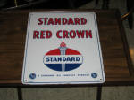 Standard Red Crown Porcelain Original Pump Plate AD-1954 IR-I-48, 15 inches x 12 inches, some touch up near some of the mounting holes, $525. 