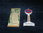 Gulf lighter blue pole theremometer with original box, MINT. [SOLD]   