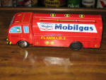 Mobilgas tin tanker truck, Japan, 1950s, 9 inches long, missing a hub cap on each side, paint in excellent condition, $375.  